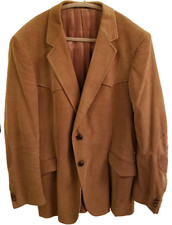 Vtg 70s WESTERN Classics Guy Garrett Cowboy Blazer Camel Corduroy Sz 46