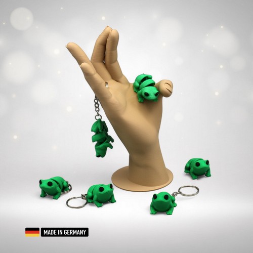 Kleiner grüner Frosch Schlüsselanhänger mit beweglichen Gliedern Keychain Frog - Bild 4 von 6