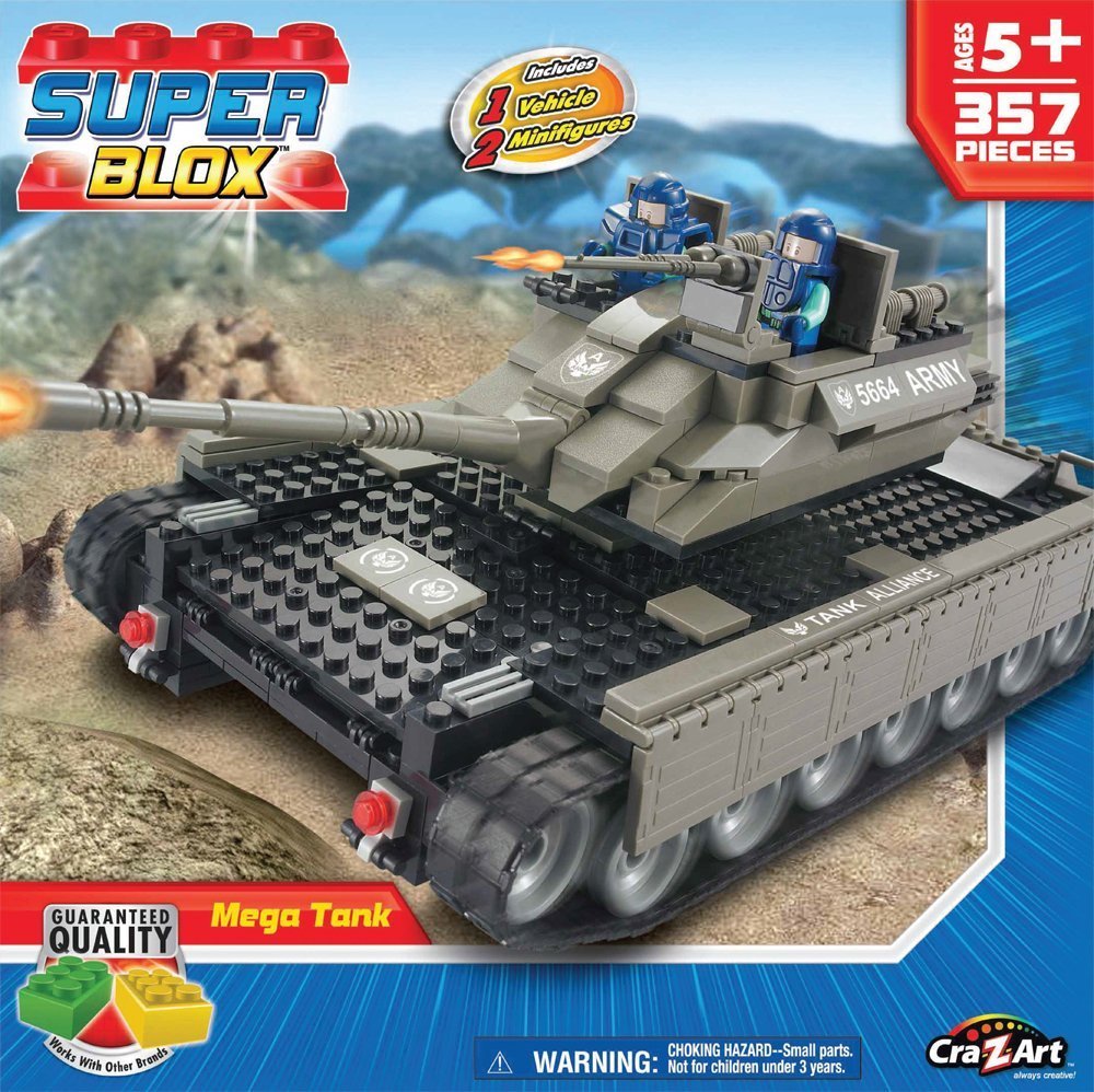 Cra-Z-Art Super Blox Deluxe - Mega Tank 357 pieces, Brand