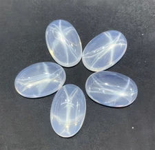 Top Quality Oval Cabochon White Star Sapphire Lab-Created AAAA+ Loose Gemstone