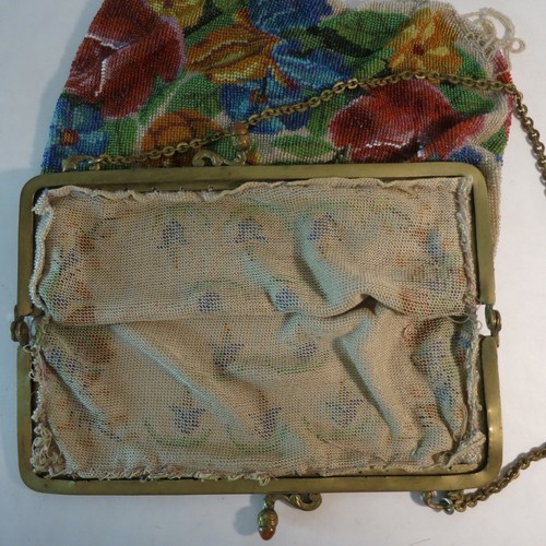 Bolso de mano vintage con micro cuentas victoriano alrededor de 1900 - Imagen 8 de 8