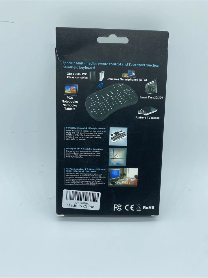 Genuine Rii i8 2.4Ghz Mini Wireless Keyboard +Touchpad for PC Android smarTV PS3 - Image 2 of 2