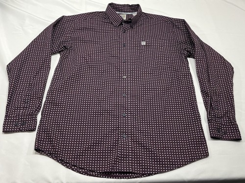Cinch Mens M Floral Geometric Shirt Multicolored Western Long Sleeve Button Down