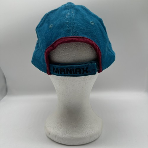 VTG Memphis Maniax XFL Football Logo Hat Cap Adjustable Strapback Teal Y2K 2001 - Picture 4 of 9