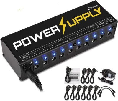 Donner Electric Guitar Effect Pedal Power Supply 9V/ 12V/ 18V 500 mA 10 Outputs