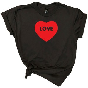 black shirt with red hearts