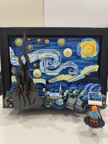Pre-Built Starry Night LEGO With Van Gogh Minifigure