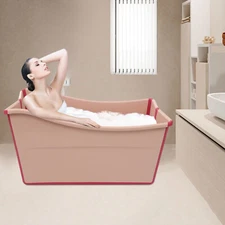 39.63gal Pink Collapsible Bathtub For Children Home Portable Foldable Bathtub