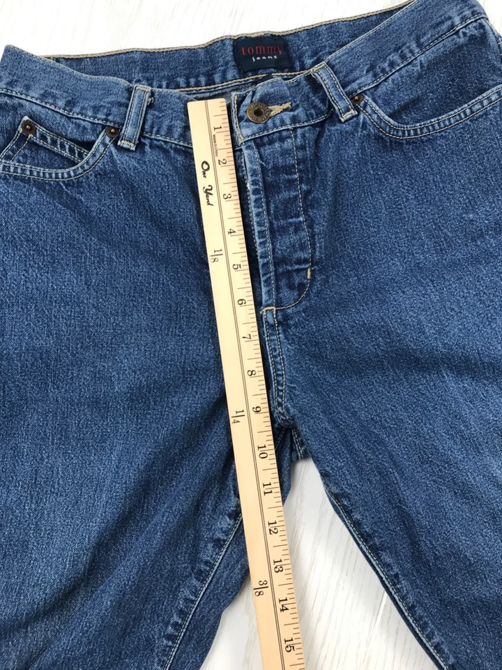 Vintage Y2K Tommy Hilfiger Womens Jeans 9 Dark Blue Straight Leg Button Fly 2000 - Image 4 of 4