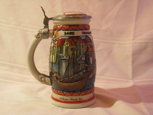 1989-Anheuser-Busch-Budweiser-Beer-Stein-Discover-America-Series-Nina-14436