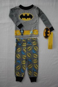 Baby Boys DC Comics Batman Born Hero Long Sleeve Pajama Pant 2 PC PJ Set New