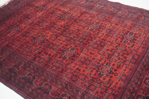 6 x 8 ft Red Khal Mohammadi Afghan Hand Knotted Wool Geometric Rug Red carpet - Picture 5 of 16