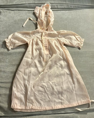 Her Majesty VTG Pink Nightgown & Night Coat Size 3T Toddler Girls Hooded - Picture 2 of 9