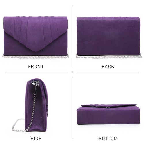 Dasein Womens Clutch Glitter/ Velvet Party Evening Bags Wedding Cocktail Purses - Picture 74 of 92
