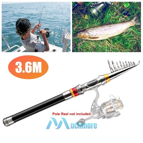 Carbon Fiber Telescopic Fishing Rod Sea 20-50LB Saltwater Portable Spinning Pole - Picture 23 of 33