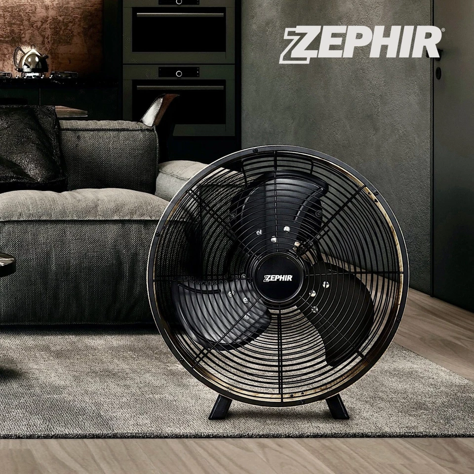 Ventilatore da Pavimento 30cm Metallo Terra Metallo ZEPHIR pl12le Potente Fresco - Immagine 3 di 4