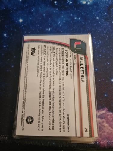 2025 Bowman U Chrome Basketball 1st Green Shimmer Jalil Bethea #28 - Picture 2 of 2