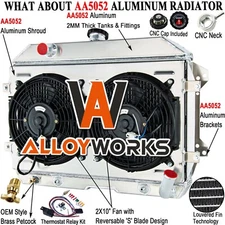 3Row Aluminum Radiator Shroud Fan Relay For 1970-1975 Nissan Datsun 240Z 260Z L6