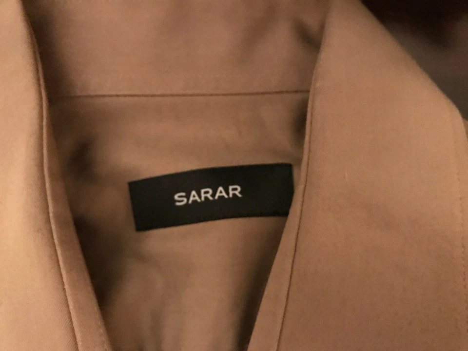 Мужская рубашка Sarar Getzner с длинным рукавом бежевая L 40 хлопок SLIMFIT - Изображение 3 из 4