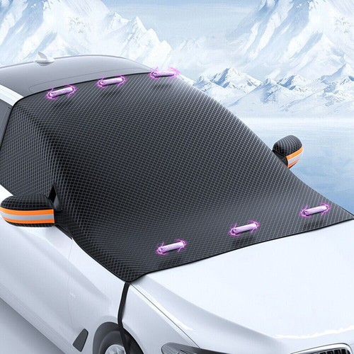 Car Windshield Snow Cover Front & Rear Magnetic Winter Ice Frost Guard Protector - Bild 14 von 19