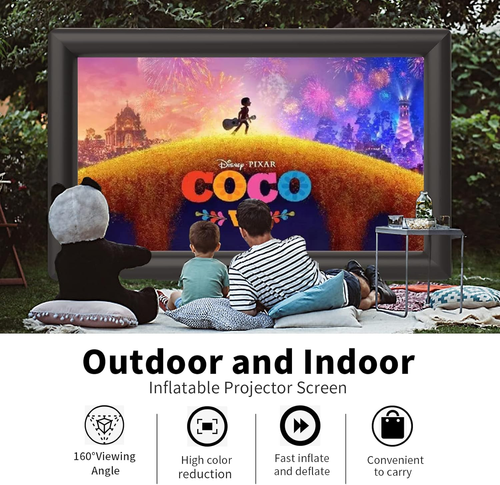 Inflatable Movie Screen 30Ft Outdoor Projector Screen with Air Blower, Supports - Picture 5 of 6