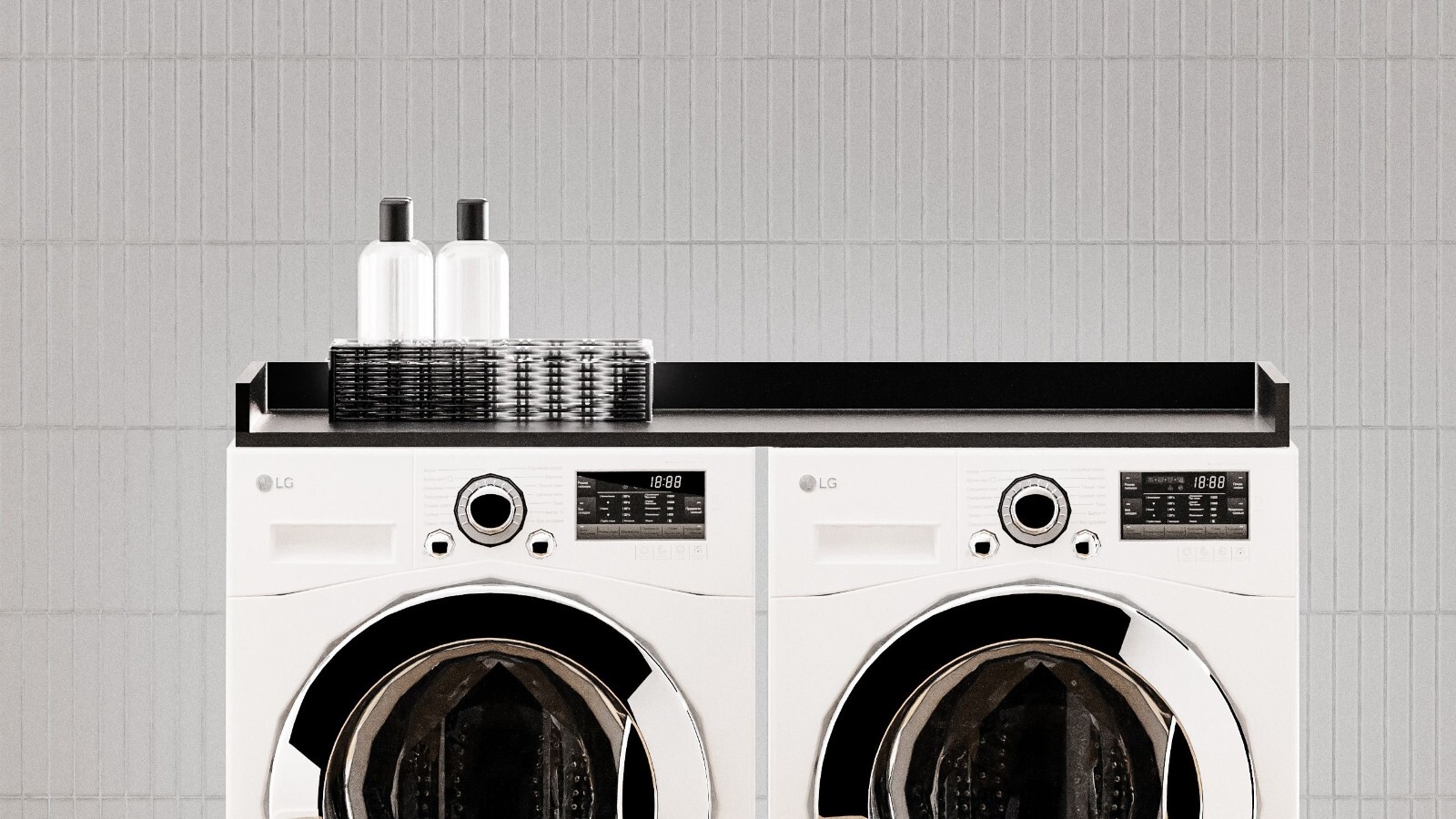 Washer dryer countertop Laminate, with Edge Rails, Made with Recycled Material eBay