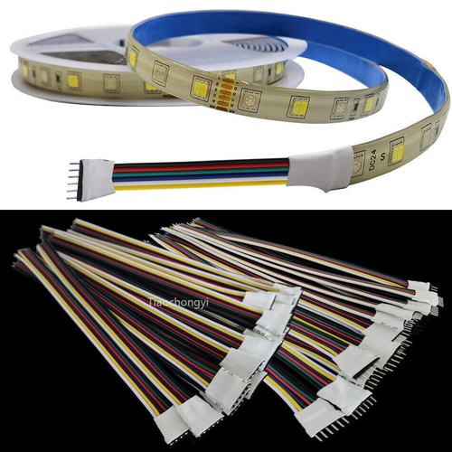 6pin LED strip Connector Male Female Cable Wire For 5050 RGB CCT Flexible Strip - Picture 4 of 8