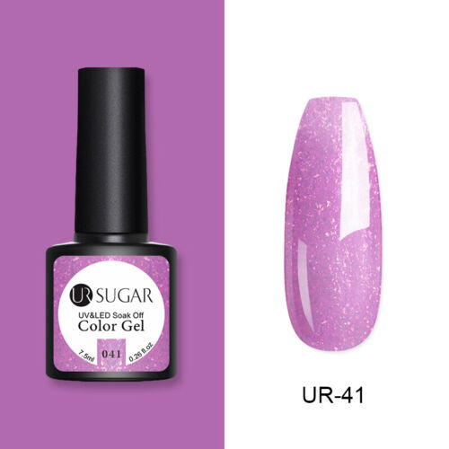 UR SUGAR 172 Colors UV Gel Polish Glitter Purple Top Base Gel Gel Varnish 7.5ml - Picture 42 of 119
