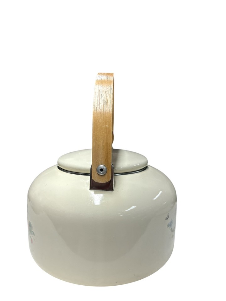 Vintage Pfaltzgraff Tea Rose Metal Enamel Tea Pot/Kettle With Lid eBay