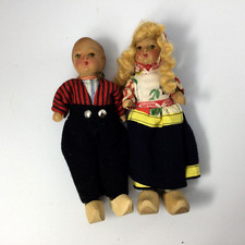 Antique Dutch Netherlands Holland Folk Dolls Girl and Boy Celluloid 7"