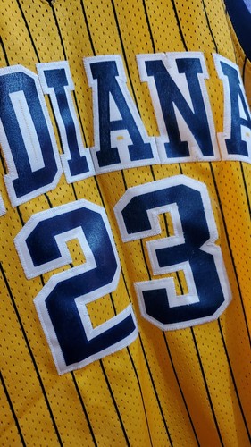 ✅️ Ron Artest Indiana Pacers Pin Stripe Gold Nike Swingman NBA Jersey #23 Men XL - Picture 3 of 18
