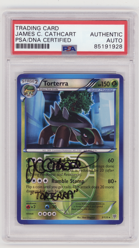 PSA Signed James Carter Cathcart Pokemon Torterra 3/135 Plasma Storm BW