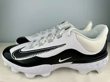 Nike Alpha Huarache Elite 4 Low MCS Baseball Cleats White/Black Mens Size 14