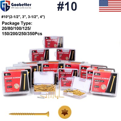 #10 Deck Screws Set Steel T25 Torx Self Tapping Wood Screws Deck & Fence Screws