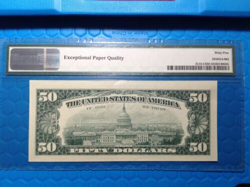 1969A $50 Federal Reserve Note Fr-2115-C Philadelphia PMG65 Gem EPQ - Picture 2 of 2