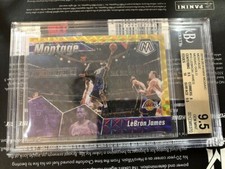 2019-20 Panini Mosaic LeBron James Montage Mosaic Gold 1/10 BGS 9.5 Lakers