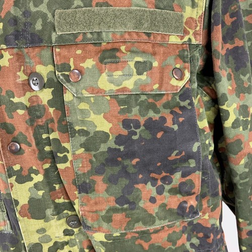 German Bundeswehr Flecktarn Camo Military Parka Jacket GR12 L Tall Hood Woodland - Picture 5 of 13