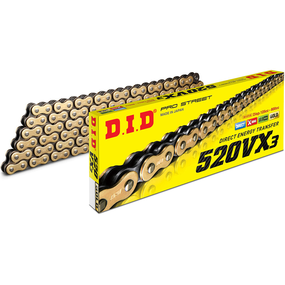 D.I.D DID GOLD Motorcycle Drive Chain 520VX3 Premium XRing Made In