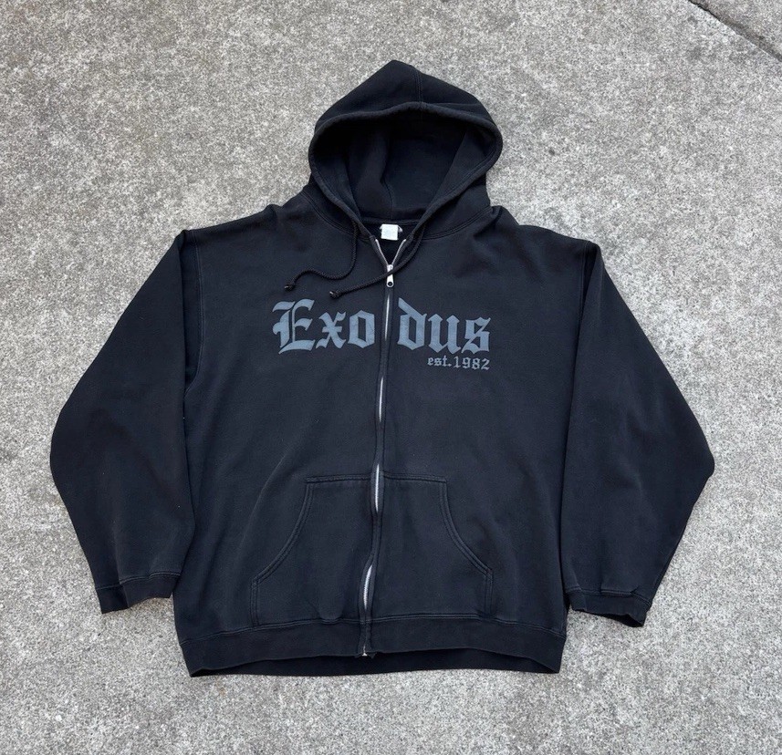Exodus Satan Death Blood F**k NorCal Zip Up Hoodie 2000s