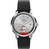 Automatisch Herrenuhr Timex Marlin TW2W49600 Leder Schwarz Peanuts