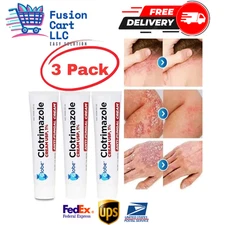 Crema Pomada para Los Hongos En La Piel Pies Brazos Genitales Manos Cara 3 Pack.