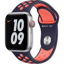 Oryginalny Apple Watch 44mm Niebieski Czarny/Jasny Mango Nike Sport Band 42/44/45/46/49