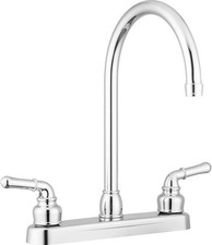 Lynden Modern High Arc Kitchen Sink Faucet Metallic Plating Over ABS Plastic