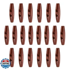 HARFINGTON 20pcs Wooden Toggle Buttons 55mm / 2.2" Wood Olive Sewing Buttons 