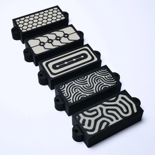 Custom Precision Bass Pickup Covers No Holes Set of 2 - Black Cream
