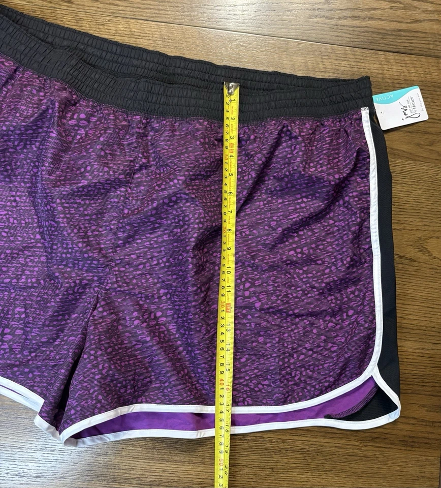 Pantalones Cortos Mujer Talla 5X Púrpura Pull On Rendimiento Elastizados Bolsillo Interior Activo Foto 2 de 4