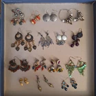 Vtg Costume Jewelry Lot Of 15 Pairs Of Pierced Earrings Boho Retro Style