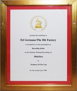-Original- 1996 -BABYFACE- GRAMMY AWARD WINNER R&B/HIP-HOP Music Certificate