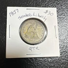 1857 Seated Liberty Quarter 25C Silver Circulated Business Strike
