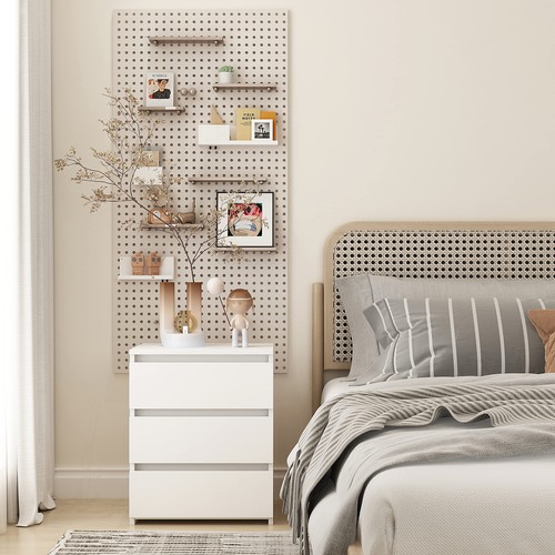 Comodino Camera da Letto Como e Comodini Bianco con 3 Cassetti Cassettiera in - Foto 23 di 24